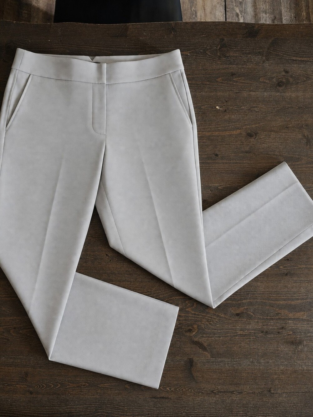 💐2/$25 LOFT Marisa Women's Houndstooth Dress Pants in Light Gray, Size 6